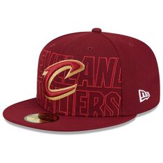 Мужская облегающая шляпа New Era Wine Cleveland Cavaliers 2023 NBA Draft 59FIFTY
