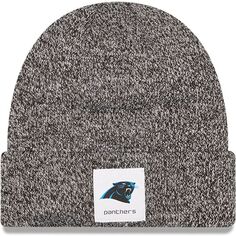 Мужская вязаная шапка с манжетами New Era Black Carolina Panthers Hamilton