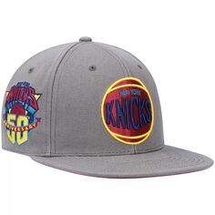 Мужская темно-серая шляпа Mitchell &amp; Ness New York Knicks Hardwood Classics 50th Anniversary Carbon Cabernet