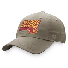 Мужская регулируемая шляпа Top of the World цвета хаки Iowa State Cyclones Slice