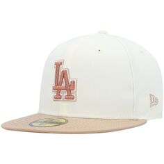 Мужская кепка New Era кремового цвета Los Angeles Dodgers Chrome Camel Rust Undervisor 59FIFTY