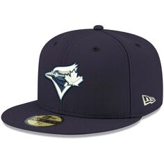 Мужская кепка New Era Navy Toronto Blue Jays с логотипом белая 59FIFTY