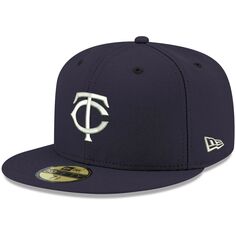 Мужская темно-синяя шляпа с логотипом New Era Minnesota Twins 59FIFTY 59FIFTY