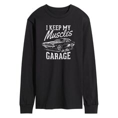 Мужская футболка с длинным рукавом и рисунком Muscles In My Garage Licensed Character