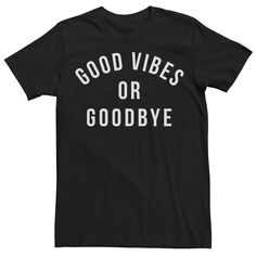 Мужская черная футболка с надписью Good Vibes Or Goodbye Licensed Character