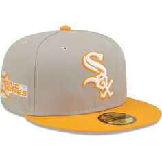 Мужская шляпа New Era серого/оранжевого цвета Chicago White Sox 2005 World Series Cooperstown Collection Undervisor 59FIFTY.