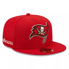 Мужская приталенная шляпа New Era x Alpha Industries Scarlet Tampa Bay Buccaneers Alpha 59FIFTY