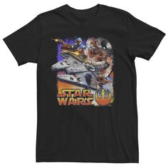 Мужская футболка Star Wars Falcon War в стиле ретро для групповых снимков Licensed Character