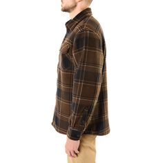 Мужская куртка-рубашка из микрофлиса в клетку на подкладке из шерпы, рабочая одежда Smith&apos;s Workwear