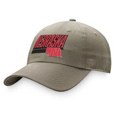 Мужская регулируемая шляпа Top of the World цвета хаки Nebraska Huskers Slice