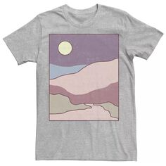 Мужская футболка с пейзажем в минималистском стиле Generic