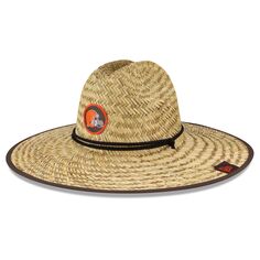 Мужская официальная соломенная шляпа New Era Natural Cleveland Browns 2020, летняя боковая линия НФЛ