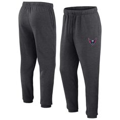 Мужские спортивные спортивные штаны Fanatics с логотипом Heather Charcoal Washington Capitals