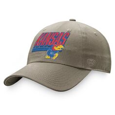 Мужская регулируемая кепка Top of the World цвета хаки Kansas Jayhawks Slice