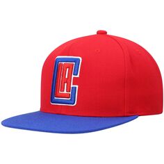 Мужская двухцветная бейсболка Snapback 2.0 Mitchell &amp; Ness Red/Royal LA Clippers Team