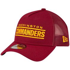 Мужская регулируемая кепка New Era бордового цвета Washington Commanders с А-образной рамкой Trucker 9FORTY