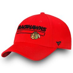 Мужская регулируемая шапка Fanatics Red Chicago Blackhawks Authentic Pro Rinkside Fundamental