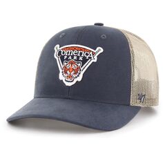 Мужская темно-синяя кепка &apos;47 Detroit Tigers Local Haven Trucker Snapback