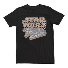 Мужская футболка в клетку с графическим рисунком в стиле ретро «Звездные войны: Сокол тысячелетия» Licensed Character