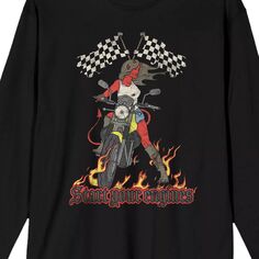 Мужская футболка Devil Flame с винтажным рисунком и надписью «Запустите свои двигатели» для мотоциклистов Licensed Character
