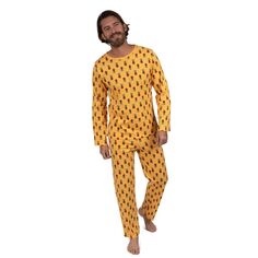 Мужская хлопковая пижама свободного покроя Leveret, ананас