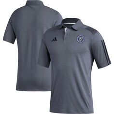 Мужская футболка-поло для тренировок adidas Grey New York City FC 2023