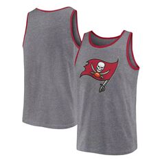 Мужская майка Fanatics Heather Grey Tampa Bay Buccaneers Primary Tank Top