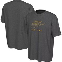 Мужская футболка Nike Charcoal LSU Tigers Max90 Washed