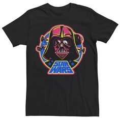 Мужская футболка с логотипом Звездных войн Дарта Вейдера без шлема и логотипом Звезды Смерти Licensed Character