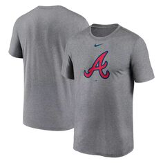 Мужская футболка с логотипом Nike Heather Charcoal Atlanta Braves New Legend