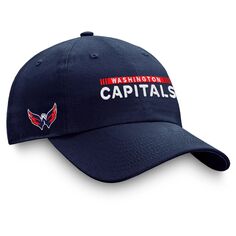 Мужская регулируемая кепка Fanatics темно-синего цвета с логотипом Washington Capitals Authentic Pro Rink