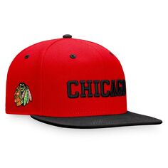 Мужская двухцветная бейсболка с логотипом Fanatics красного/черного цвета Chicago Blackhawks Heritage City