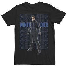 Мужская футболка Marvel The Falcon And The Winter Soldier Bucky с надписью Stack Licensed Character