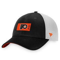 Мужская черно-белая фирменная кепка Fanatics Philadelphia Flyers Authentic Pro Rink Trucker Snapback