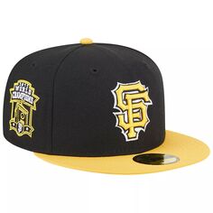 Мужская приталенная шляпа New Era черная/золотая San Francisco Giants 59FIFTY