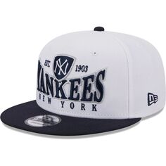 Мужская кепка New Era белого/темно-синего цвета New York Yankees Crest 9FIFTY Snapback