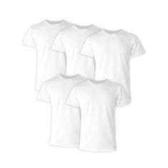 Мужские эластичные футболки Hanes Ultimate Comfort Fit (4 шт. + 1 бонусная футболка с круглым вырезом)