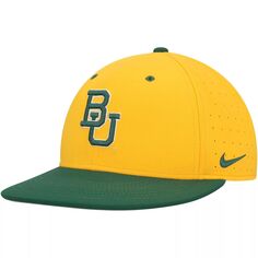 Мужская приталенная бейсболка Nike Gold Baylor Bears Aero True Baseball Performance