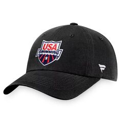 Мужская регулируемая шапочка для плавания Fanatics черного цвета с логотипом США