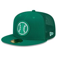 Мужская облегающая шляпа New Era Green Milwaukee Brewers 2022 ко Дню Святого Патрика на поле 59FIFTY