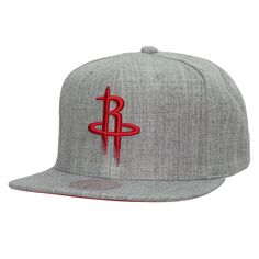 Мужская кепка Mitchell &amp; Ness Heather Grey Houston Rockets Hardwood Classics 2.0 Snapback