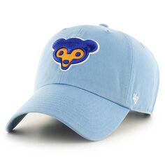 Мужская голубая регулируемая шляпа с логотипом Chicago Cubs &apos;47 Cooperstown Collection