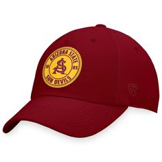 Мужская регулируемая шляпа Top of the World бордового цвета штата Аризона Sun Devils Region