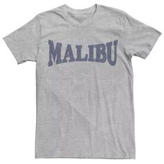 Мужская модная простая синяя футболка Malibu с надписью для студентов Licensed Character