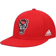 Мужская бейсбольная кепка adidas Red NC State Wolfpack Team On-Field