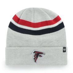 Мужская серая вязаная шапка с манжетами Atlanta Falcons Monhegan &apos;47 47 Brand