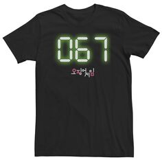 Мужская футболка с цифровым логотипом Squid Game Player 067 Licensed Character