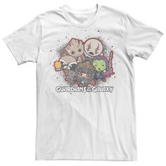 Мужская футболка с рисунком Marvel Guardians of the Galaxy Kawaii Art Collection Licensed Character