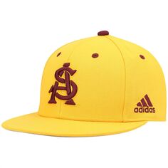 Мужская бейсбольная кепка adidas Gold Arizona State Sun Devils Team On-Field
