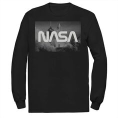 Мужская футболка с надписью &quot;Спейс шаттл НАСА&quot; поверх Lay Tee Licensed Character
